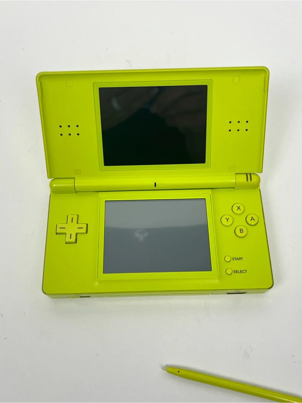 Nintendo DS Lite lime green charging cord and stylus.